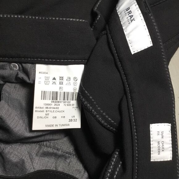 Brax Feel Good Chuck Modern Fit High Flex Stretch Black Jeans 35/32 Minimalist - Picture 8 of 10